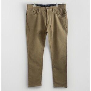 JACHS NEW YORK 5-Pocket Pants 36 x 34 Khaki Brown Stretch Straight Leg Chino